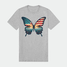Load image into Gallery viewer, Vintage Butterfly American Flag Mens Premium T-Shirt
