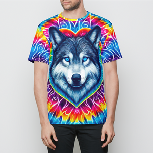 Heart of the Wolf Tie Dye Mens T-Shirt