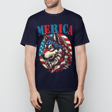 Load image into Gallery viewer, American Flag Wolf Mens T-Shirt
