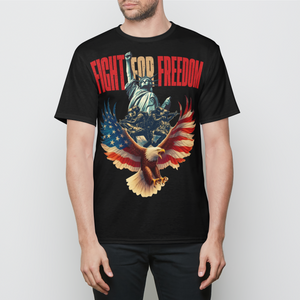 Fight for Freedom Patriotic Eagle and Liberty Mens T-Shirt