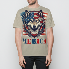 Load image into Gallery viewer, Patriotic Wolf Merica Mens T-Shirt
