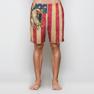 American Flag and Eagle Mens Athletic Short