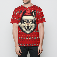 Load image into Gallery viewer, Santa Wolf Christmas Holiday Animal Funny Christmas Wolf Mens T-Shirt
