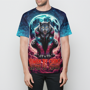 Alpha Werewolf T-Shirt - Human by Chance Alpha by Choice All-Over Print Galaxy Design Mens T-Shirt