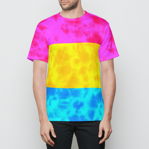 Pansexual Pride Flag Tie Dye Mens T-Shirt