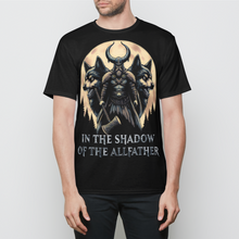 Load image into Gallery viewer, In the Shadow of the Allfather Odin and Two Wolves Mens T-Shirt
