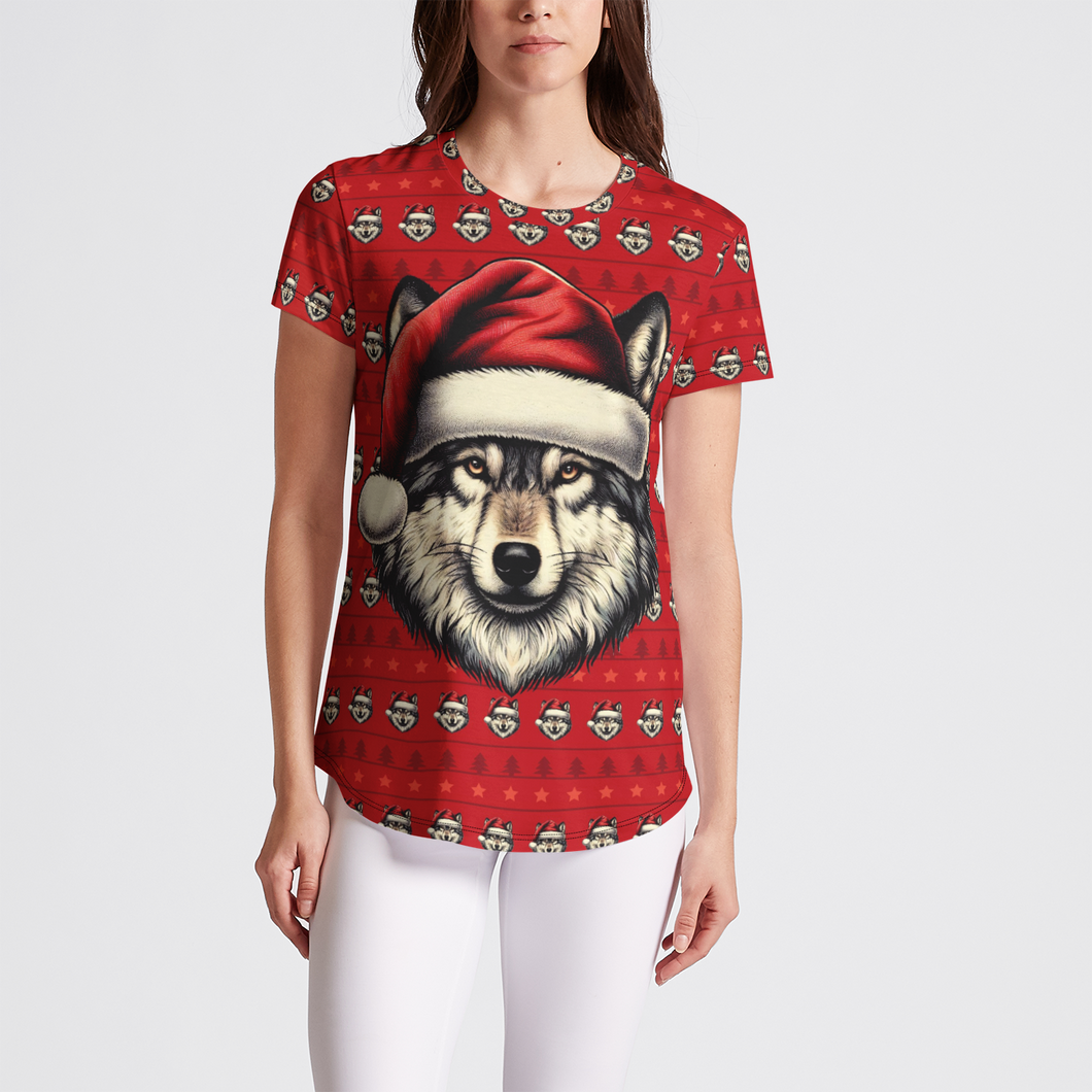 Ugly Christmas Wolf Pack – Cute & Funny Holiday Wolves Festive Womens T-Shirt