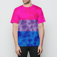 Load image into Gallery viewer, Bisexual Pride Flag Tie Dye Mens T-Shirt
