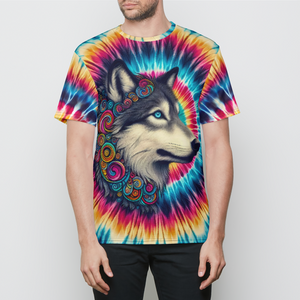 Mystic Wolf Tie Dye Mens T-Shirt