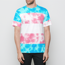 Load image into Gallery viewer, Transgender Pride Flag Tie Dye Mens T-Shirt
