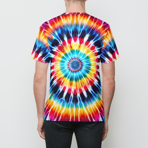 Vibrant Tie Dye Wolf Mens T-Shirt