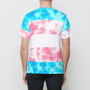 Transgender Pride Flag Tie Dye Mens T-Shirt