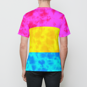 Pansexual Pride Flag Tie Dye Mens T-Shirt