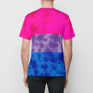 Bisexual Pride Flag Tie Dye Mens T-Shirt