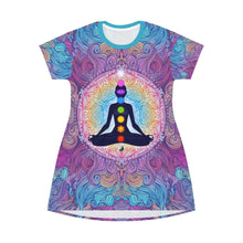 Load image into Gallery viewer, 9 Chakras All Over Print T-Shirt Dress
