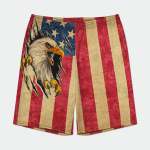American Flag and Eagle Mens Athletic Short