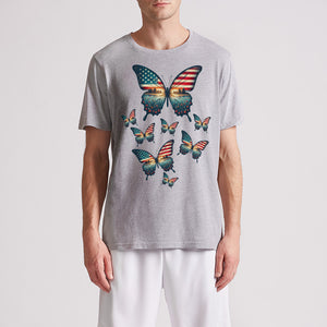 Vintage Butterfly USA Flag Mens Premium T-Shirt