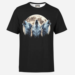 3 Wolf Moon Full Moon Howling Graphic Tee 3D Nature All-Over Print Men's T-Shirt