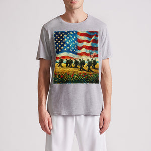 Patriotic American Flag Mens Premium T-Shirt