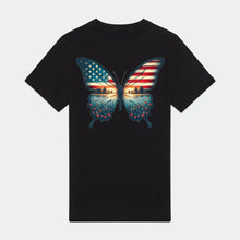 Load image into Gallery viewer, Vintage Butterfly American Flag Mens Premium T-Shirt
