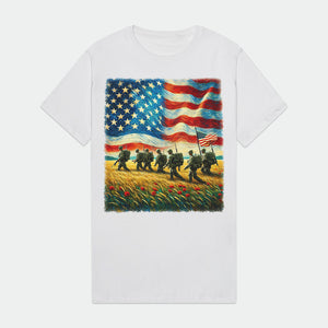 Patriotic American Flag Mens Premium T-Shirt