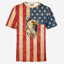 Load image into Gallery viewer, American Flag and Eagle Mens T-Shirt
