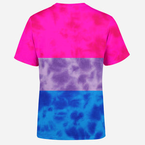 Bisexual Pride Flag Tie Dye Mens T-Shirt