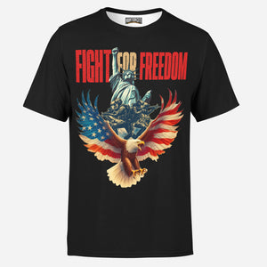 Fight for Freedom Patriotic Eagle and Liberty Mens T-Shirt