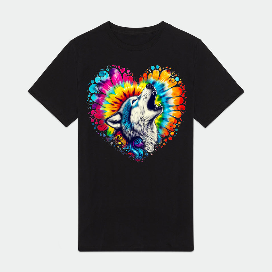 Howling Wolf Tie Dye  Mens Premium T-Shirt