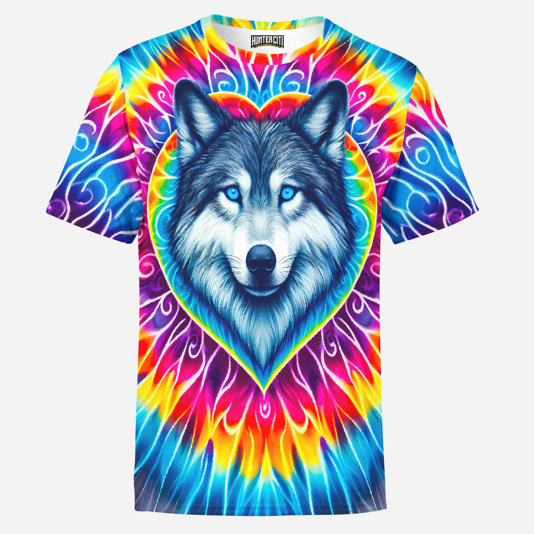 Heart of the Wolf Tie Dye Mens T-Shirt