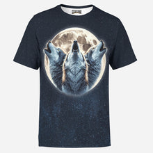 Load image into Gallery viewer, Three Wolf Moon Full Moon All-Over Print 3D Graphic Tee for Nature Lovers Men&#39;s T-Shirt
