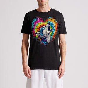 Howling Wolf Tie Dye  Mens Premium T-Shirt