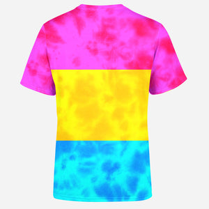 Pansexual Pride Flag Tie Dye Mens T-Shirt