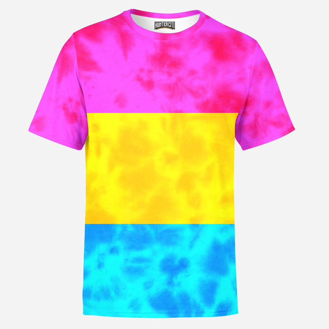 Pansexual Pride Flag Tie Dye Mens T-Shirt