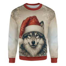 Load image into Gallery viewer, Santa Wolf Ugly Christmas Unisex Sweatshirt - Festive Holiday Sweater for Men &amp; Women
