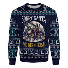 Load image into Gallery viewer, Funny Ugly Christmas - Sorry Santa I&#39;ve Been Feral Reindeer Wolf Holiday Unisex Sweatshirt
