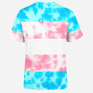 Transgender Pride Flag Tie Dye Mens T-Shirt