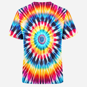 Vibrant Tie Dye Wolf Mens T-Shirt