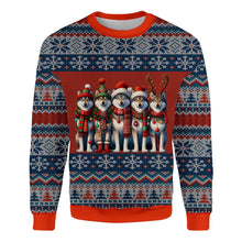 Load image into Gallery viewer, Ugly Christmas Wolf Pack Funny Festive Holiday Wolves Unisex Sweatshirt for Men &amp; Women
