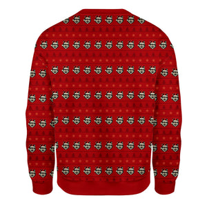 Santa Wolf Ugly Christmas Sweatshirt - Funny Festive Holiday Unisex Sweatshirt for Men & Women