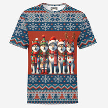 Load image into Gallery viewer, Ugly Christmas Wolf Pack – Cute &amp; Funny Holiday Wolves Festive Mens T-Shirt
