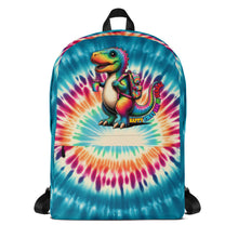 Load image into Gallery viewer, Happy Fisrt Day Of School Dinosaur Tie Dye Backpack
