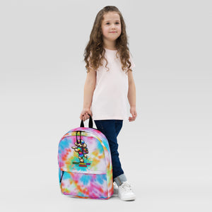 Happy First Day of School Tie-Dye Backpack with Cute Poodle Dog Design