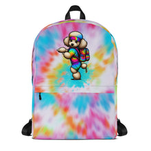 Load image into Gallery viewer, Tie-Dye Backpack with Cute Poodle Design
