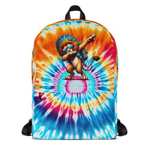 Load image into Gallery viewer, Tie-Dye Backpack with Cool Dabbing Lion Design
