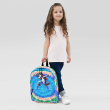 Load image into Gallery viewer, Tie-Dye Backpack with Dabbing Unicorn Design
