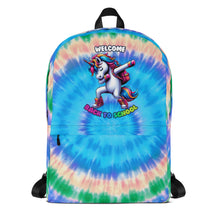 Load image into Gallery viewer, Tie-Dye Backpack with Dabbing Unicorn - Welcome Back to School
