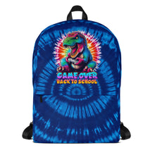 Load image into Gallery viewer, Game Over Back to School Tie-Dye T-Rex Kids Backpack
