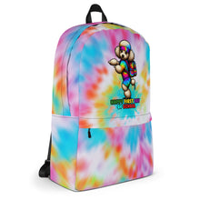 Load image into Gallery viewer, Happy First Day of School Tie-Dye Backpack with Cute Poodle Dog Design
