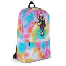 Load image into Gallery viewer, Tie-Dye Backpack with Cute Poodle Design
